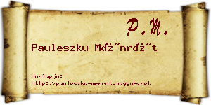 Pauleszku Ménrót névjegykártya